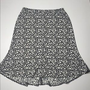 Nine West Black & White Floral Skirt Sz Large